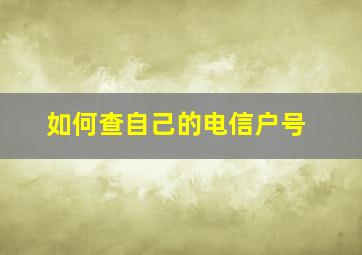 如何查自己的电信户号