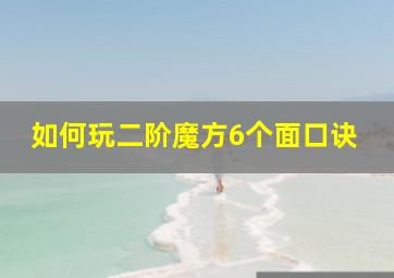 如何玩二阶魔方6个面口诀