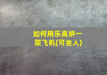 如何用乐高拼一架飞机(可坐人)