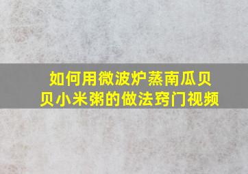 如何用微波炉蒸南瓜贝贝小米粥的做法窍门视频