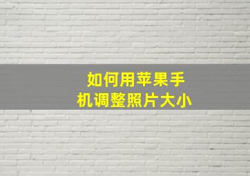 如何用苹果手机调整照片大小