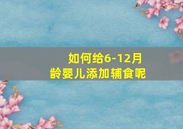 如何给6-12月龄婴儿添加辅食呢