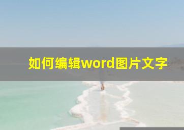 如何编辑word图片文字