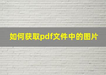 如何获取pdf文件中的图片