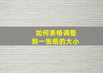 如何表格调整到一张纸的大小