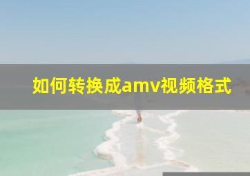 如何转换成amv视频格式