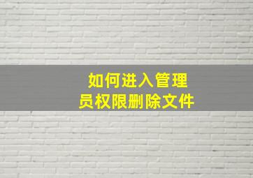 如何进入管理员权限删除文件