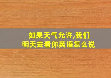 如果天气允许,我们明天去看你英语怎么说