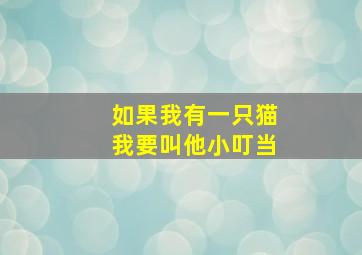 如果我有一只猫我要叫他小叮当