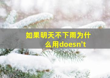 如果明天不下雨为什么用doesn't