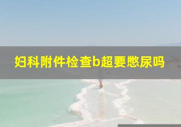 妇科附件检查b超要憋尿吗