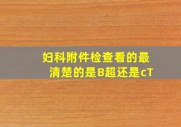 妇科附件检查看的最清楚的是B超还是cT