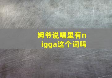 姆爷说唱里有nigga这个词吗