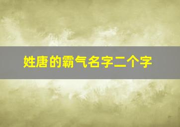 姓唐的霸气名字二个字