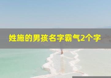 姓施的男孩名字霸气2个字