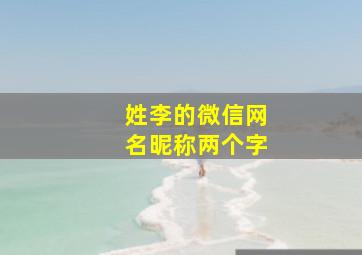 姓李的微信网名昵称两个字