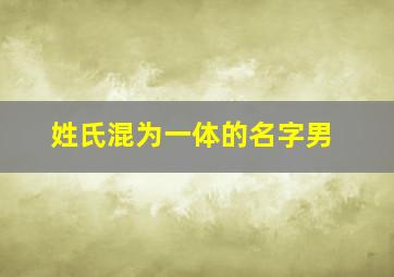 姓氏混为一体的名字男