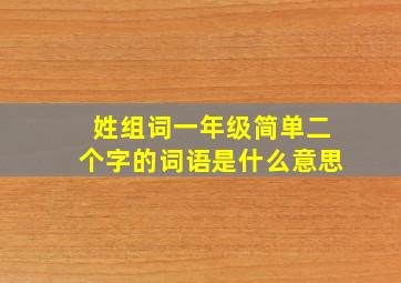 姓组词一年级简单二个字的词语是什么意思