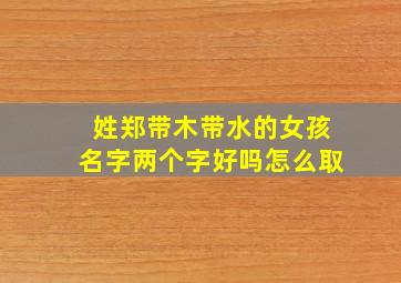 姓郑带木带水的女孩名字两个字好吗怎么取