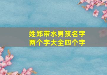 姓郑带水男孩名字两个字大全四个字