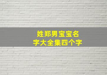 姓郑男宝宝名字大全集四个字