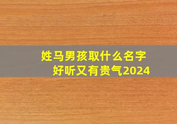 姓马男孩取什么名字好听又有贵气2024