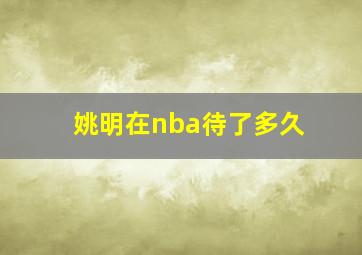 姚明在nba待了多久