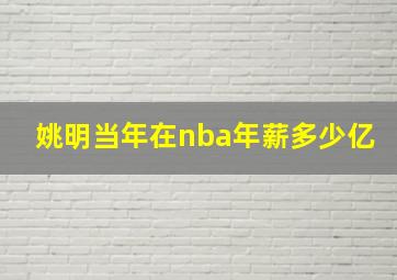 姚明当年在nba年薪多少亿