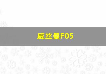 威丝曼F05