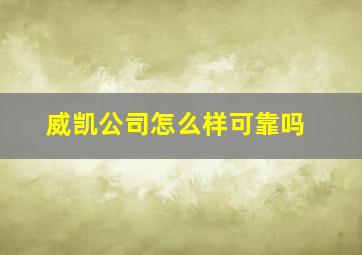 威凯公司怎么样可靠吗