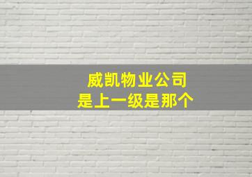 威凯物业公司是上一级是那个