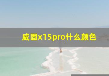 威固x15pro什么颜色