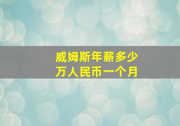 威姆斯年薪多少万人民币一个月