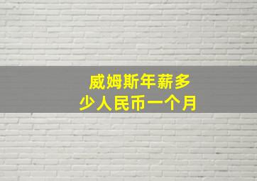 威姆斯年薪多少人民币一个月