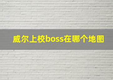 威尔上校boss在哪个地图