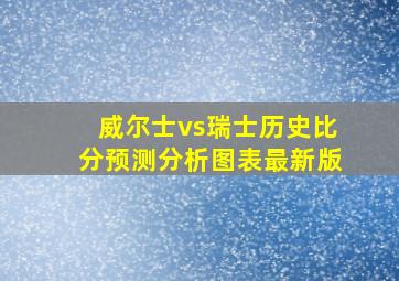 威尔士vs瑞士历史比分预测分析图表最新版