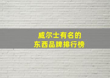 威尔士有名的东西品牌排行榜