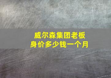 威尔森集团老板身价多少钱一个月