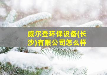 威尔登环保设备(长沙)有限公司怎么样