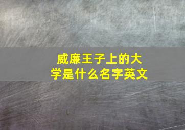 威廉王子上的大学是什么名字英文