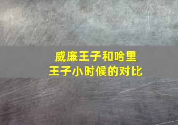 威廉王子和哈里王子小时候的对比