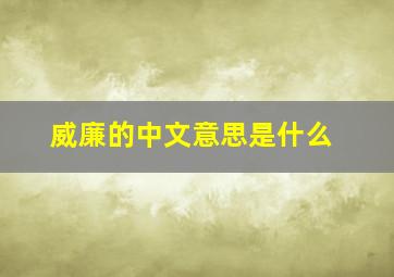 威廉的中文意思是什么