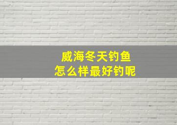 威海冬天钓鱼怎么样最好钓呢