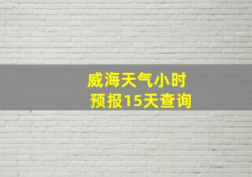 威海天气小时预报15天查询