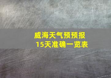 威海天气预预报15天准确一览表