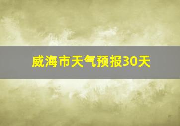 威海市天气预报30天