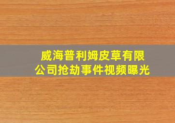 威海普利姆皮草有限公司抢劫事件视频曝光