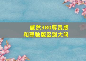 威然380尊贵版和尊驰版区别大吗