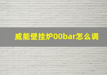 威能壁挂炉00bar怎么调