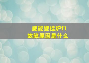 威能壁挂炉f1故障原因是什么